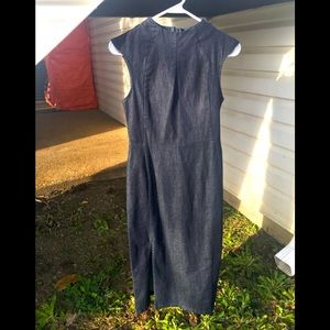 NWOT Zara midi denim couture dress size XS